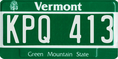 VT license plate KPQ413