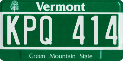 VT license plate KPQ414