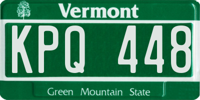 VT license plate KPQ448