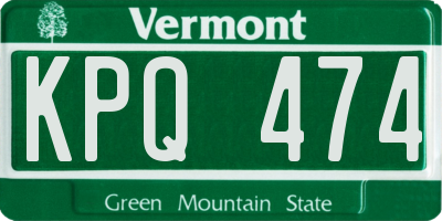VT license plate KPQ474