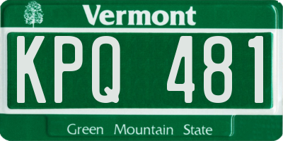 VT license plate KPQ481