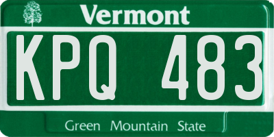 VT license plate KPQ483
