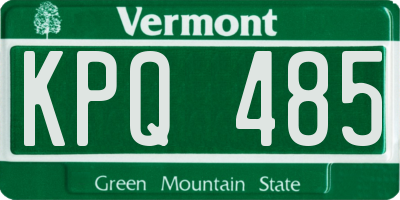 VT license plate KPQ485
