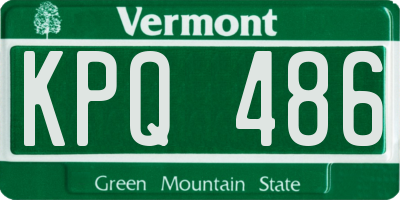 VT license plate KPQ486