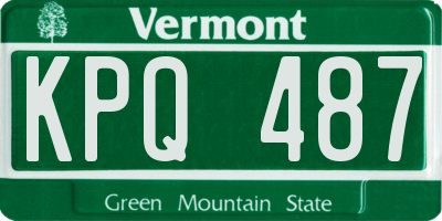 VT license plate KPQ487