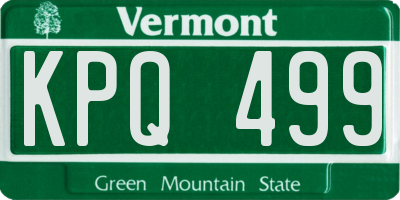 VT license plate KPQ499