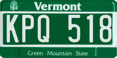 VT license plate KPQ518