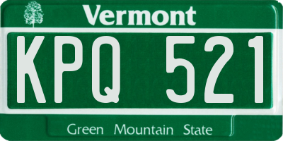 VT license plate KPQ521