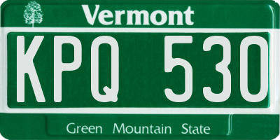 VT license plate KPQ530
