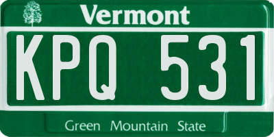 VT license plate KPQ531