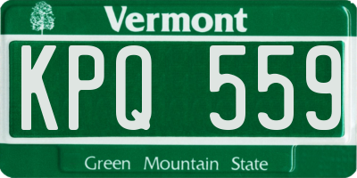 VT license plate KPQ559