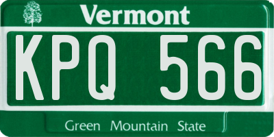 VT license plate KPQ566
