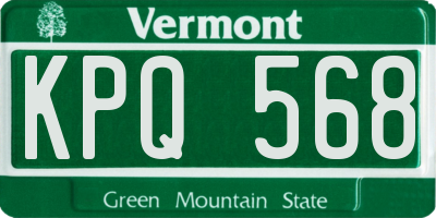 VT license plate KPQ568