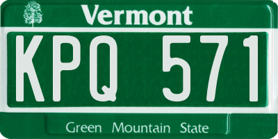 VT license plate KPQ571