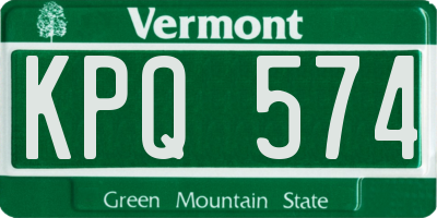 VT license plate KPQ574