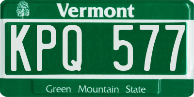VT license plate KPQ577