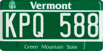 VT license plate KPQ588