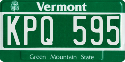 VT license plate KPQ595
