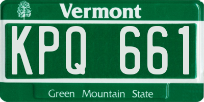 VT license plate KPQ661