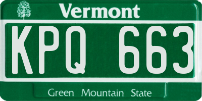 VT license plate KPQ663