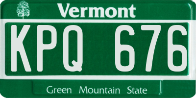VT license plate KPQ676