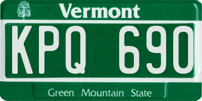 VT license plate KPQ690
