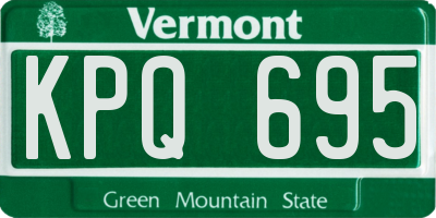 VT license plate KPQ695