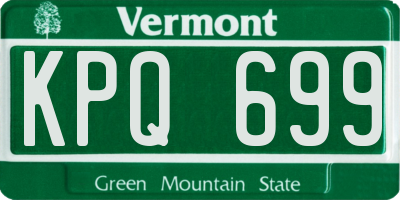 VT license plate KPQ699