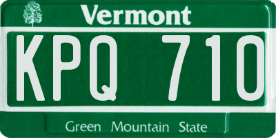 VT license plate KPQ710