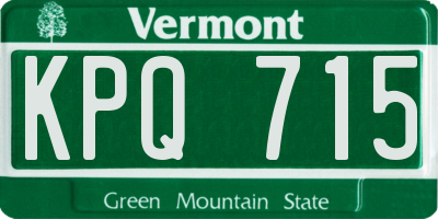 VT license plate KPQ715