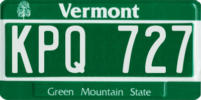 VT license plate KPQ727