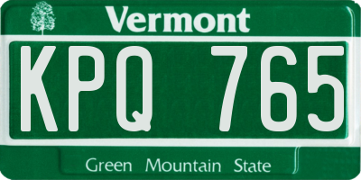 VT license plate KPQ765