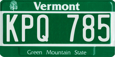 VT license plate KPQ785