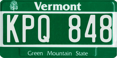 VT license plate KPQ848