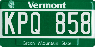 VT license plate KPQ858