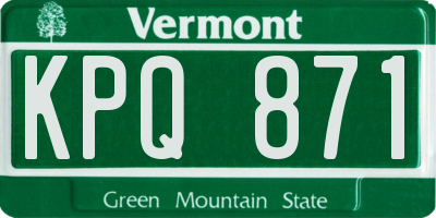 VT license plate KPQ871