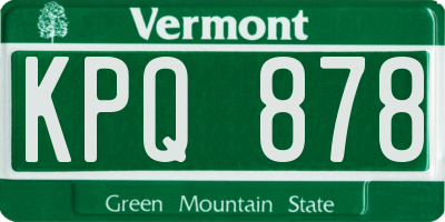 VT license plate KPQ878
