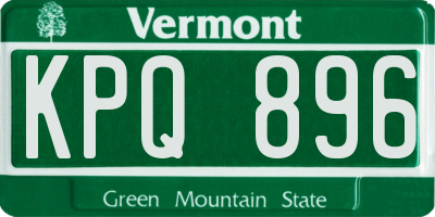 VT license plate KPQ896
