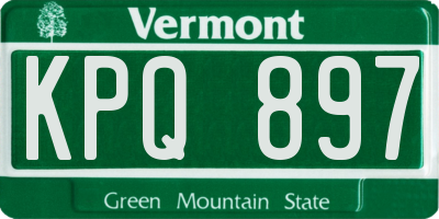 VT license plate KPQ897