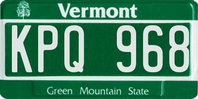 VT license plate KPQ968
