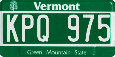VT license plate KPQ975