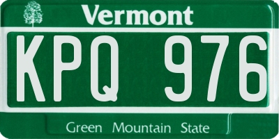 VT license plate KPQ976