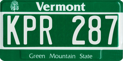 VT license plate KPR287