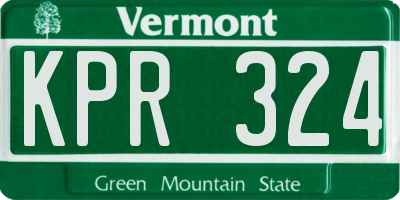VT license plate KPR324