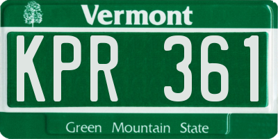 VT license plate KPR361
