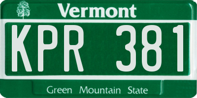 VT license plate KPR381