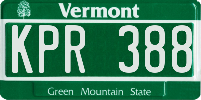 VT license plate KPR388