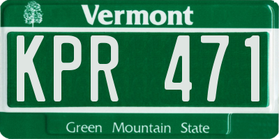 VT license plate KPR471