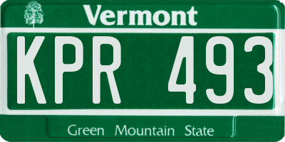 VT license plate KPR493
