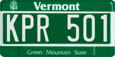 VT license plate KPR501